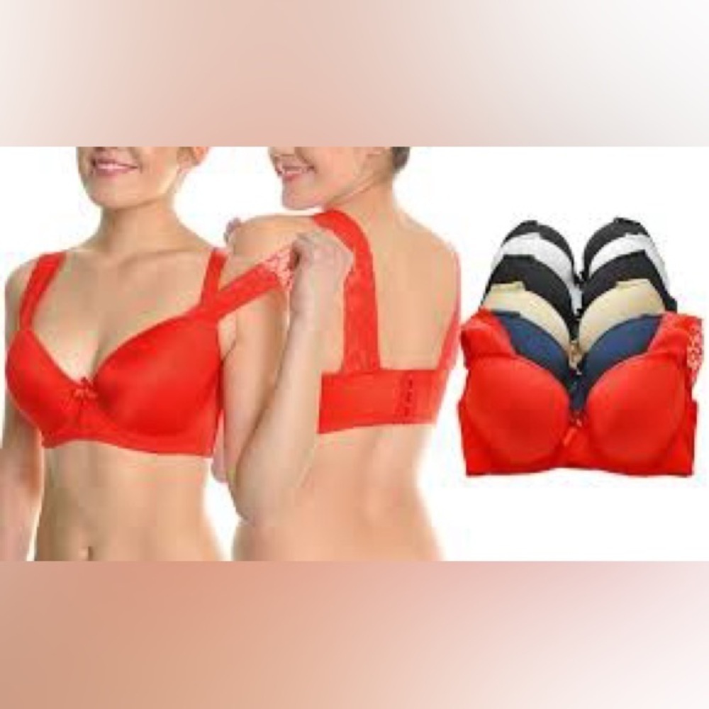 Angelina 6 pack lace leather gully padded bras Sz 34DD